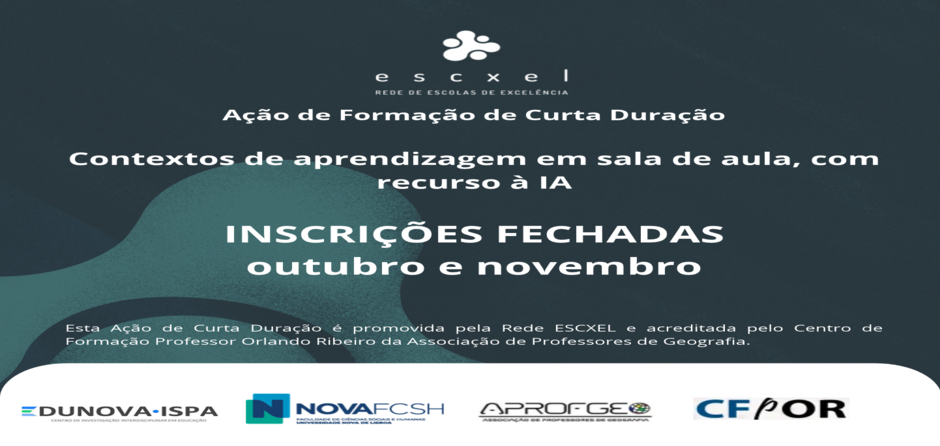 Inscrições encerradas | ACD «Contextos de aprendizagem em sala de aula, com recurso à IA»